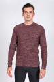 RED COLOR ROUND NECK WOOL BLEND SWEATER