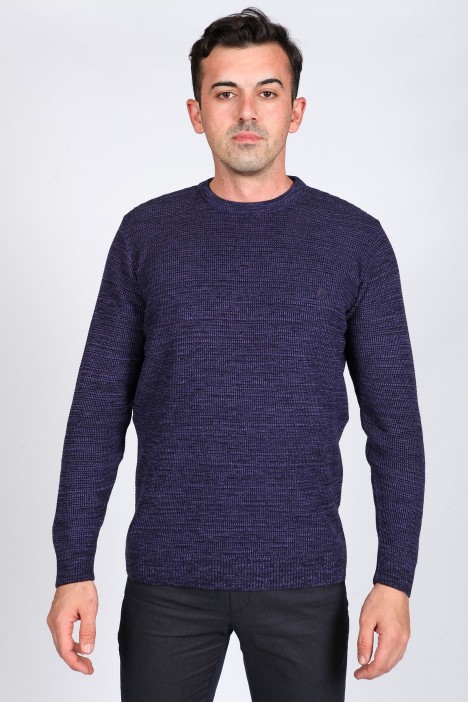 LILAC COLOR ROUND NECK WOOL BLEND SWEATER