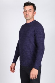 LILAC COLOR ROUND NECK WOOL BLEND SWEATER