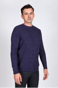 LILAC COLOR ROUND NECK WOOL BLEND SWEATER