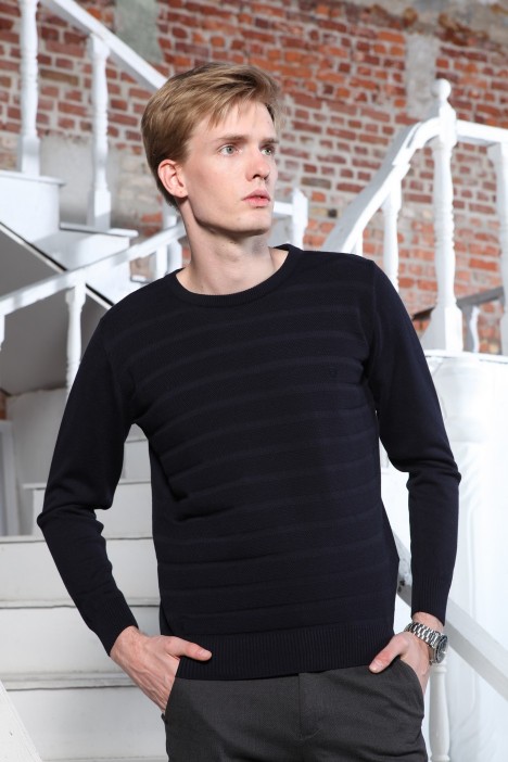 CREW- NECK SWEATHER / NAVY BLUE