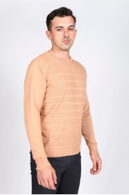 SALMON COLOR LONG SLEEVE CREWNECK SWEATHER