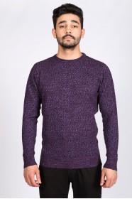 LILAC COLOR ROUND NECK WOOL BLEND SWEATER