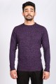 LIGHT BRICK COLOR ROUND NECK WOOL BLEND SWEATER