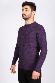 LILAC COLOR ROUND NECK WOOL BLEND SWEATER
