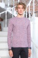 LIGHT BRICK COLOR ROUND NECK WOOL BLEND SWEATER