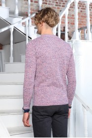 LIGHT BRICK COLOR ROUND NECK WOOL BLEND SWEATER