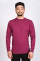 LIGHT BRICK COLOR ROUND NECK WOOL BLEND SWEATER