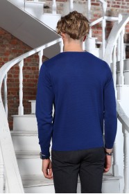 SAX BLUE COLOR CREW- NECK SWEATHER
