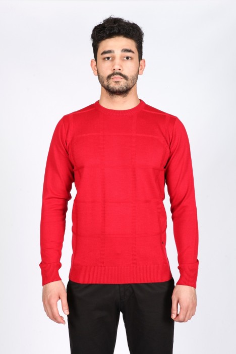 RED COLOR CREW- NECK SWEATHER