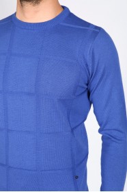 SAX BLUE COLOR CREW- NECK SWEATHER