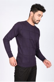 DARK PURPLE COLOR CREW- NECK SWEATHER