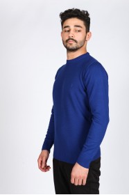 SAX BLUE COLOR CREW- NECK SWEATHER