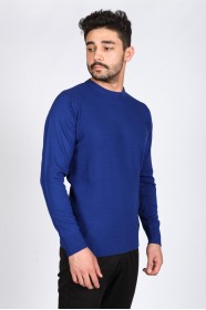 SAX BLUE COLOR CREW- NECK SWEATHER