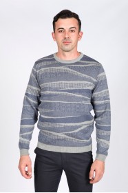 MEDIUM GRAY COLOR COTTON KNIT SWEATER