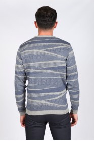 MEDIUM GRAY COLOR COTTON KNIT SWEATER