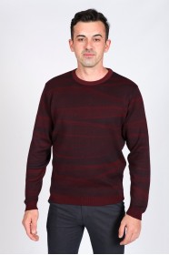 DARK BORDO COLOR COTTON KNIT SWEATER