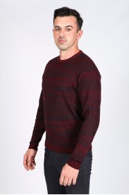 DARK BORDO COLOR COTTON KNIT SWEATER