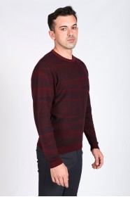 DARK BORDO COLOR COTTON KNIT SWEATER