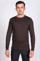 BORDEAUX - NAVY BLUE COLOR CREW- NECK SLİM-FİT WOOL SWEATHER