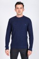 BLUE COLOR ROUND NECK WOOL BLEND SWEATER