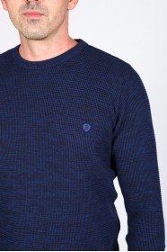 NAVY BLUE (VERSION-2) COLOR ROUND NECK WOOL BLEND SWEATER