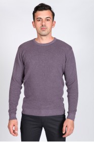 LIGHT PURPLE COLOR TEXTURED SWEATER WITH RAISED DETAIL