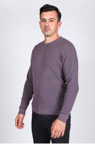 LIGHT PURPLE COLOR TEXTURED SWEATER WITH RAISED DETAIL