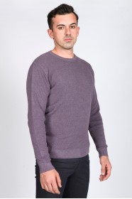 LIGHT PURPLE COLOR TEXTURED SWEATER WITH RAISED DETAIL