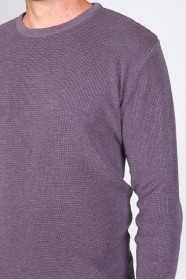 LIGHT PURPLE COLOR TEXTURED SWEATER WITH RAISED DETAIL