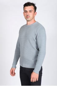 GRAY-BLUE COLOR CREW- NECK SWEATHER