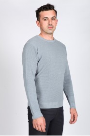 GRAY-BLUE COLOR CREW- NECK SWEATHER
