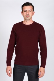 CREW- NECK SWEATHER DARK BORDO COLOR