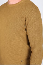 CREW- NECK SWEATHER DARK MUSTARD COLOR