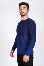 SAX BLUE COLOR CREW- NECK SWEATHER