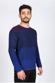 SAX BLUE COLOR CREW- NECK SWEATHER