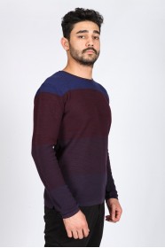 DARK PURPLE COLOR CREW- NECK SWEATHER