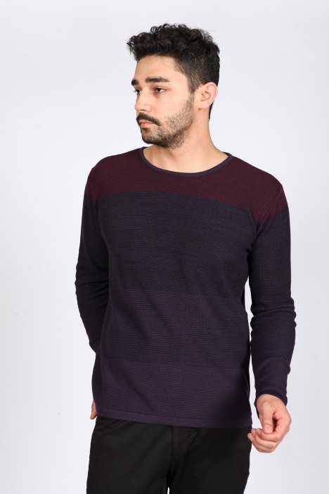 DARK PURPLE (VARIANT-2) COLOR CREW- NECK SWEATHER