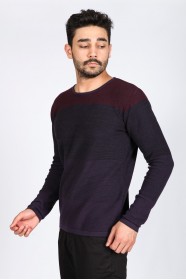 DARK PURPLE (VARIANT-2) COLOR CREW- NECK SWEATHER