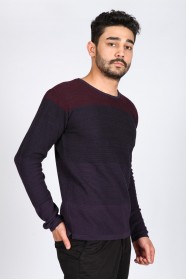 DARK PURPLE (VARIANT-2) COLOR CREW- NECK SWEATHER