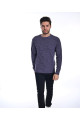 LILAC COLOR ROUND NECK WOOL BLEND SWEATER