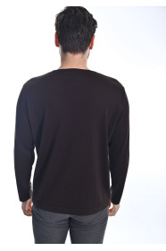 ﻿﻿ Yün Comfort Bisiklet Yaka Koyu Kahve