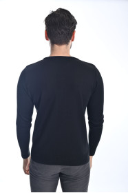 ﻿﻿ Yün Comfort Bisiklet Yaka Siyah