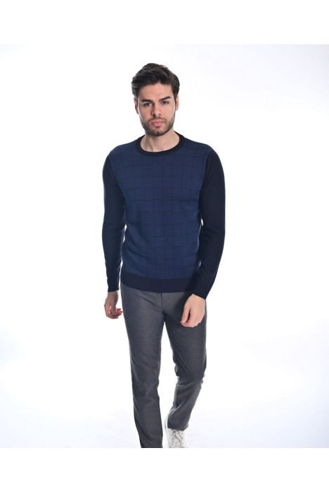 ﻿﻿ Yün Comfort Bisiklet Yaka Lacivert