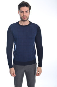 ﻿﻿ Yün Comfort Bisiklet Yaka Lacivert