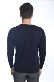 ﻿﻿ Yün Comfort Bisiklet Yaka Lacivert
