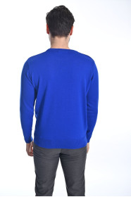 ﻿﻿ Yün Comfort Bisiklet Yaka Saks Mavisi