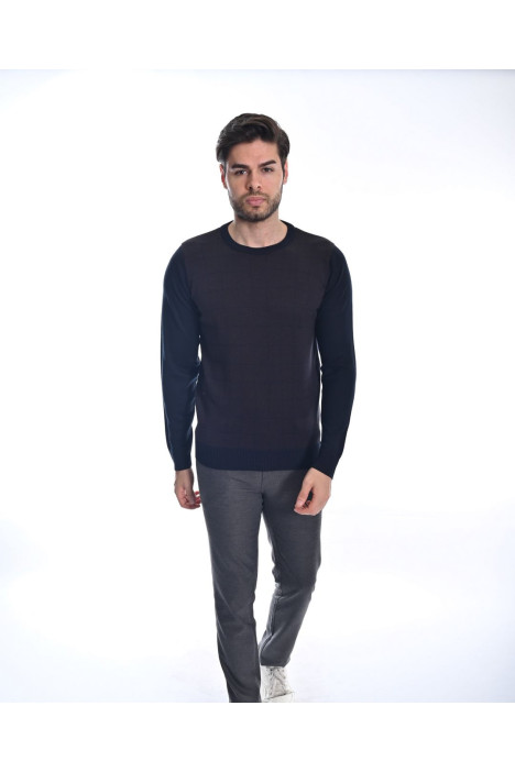 ﻿﻿ Yün Comfort Bisiklet Yaka Lacivert 