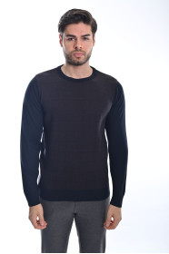 ﻿﻿ Yün Comfort Bisiklet Yaka Lacivert 