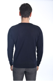 ﻿﻿ Yün Comfort Bisiklet Yaka Lacivert 